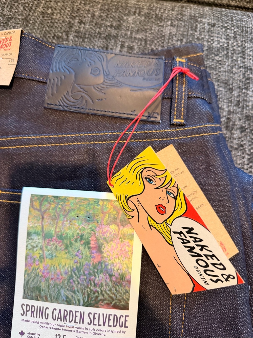 NWT - Naked & Famous - Strong Guy - Spring Garden Selvedge Jeans - Size 36